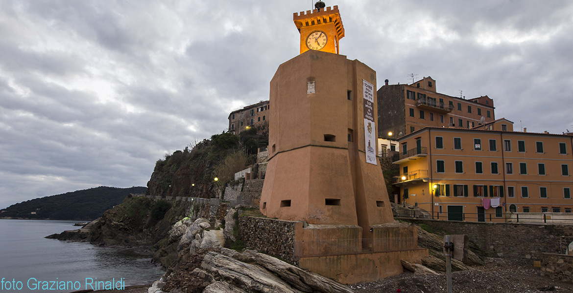 The clock tower in Rio Marina