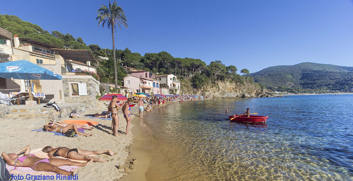 The beach of Forno on Elba island