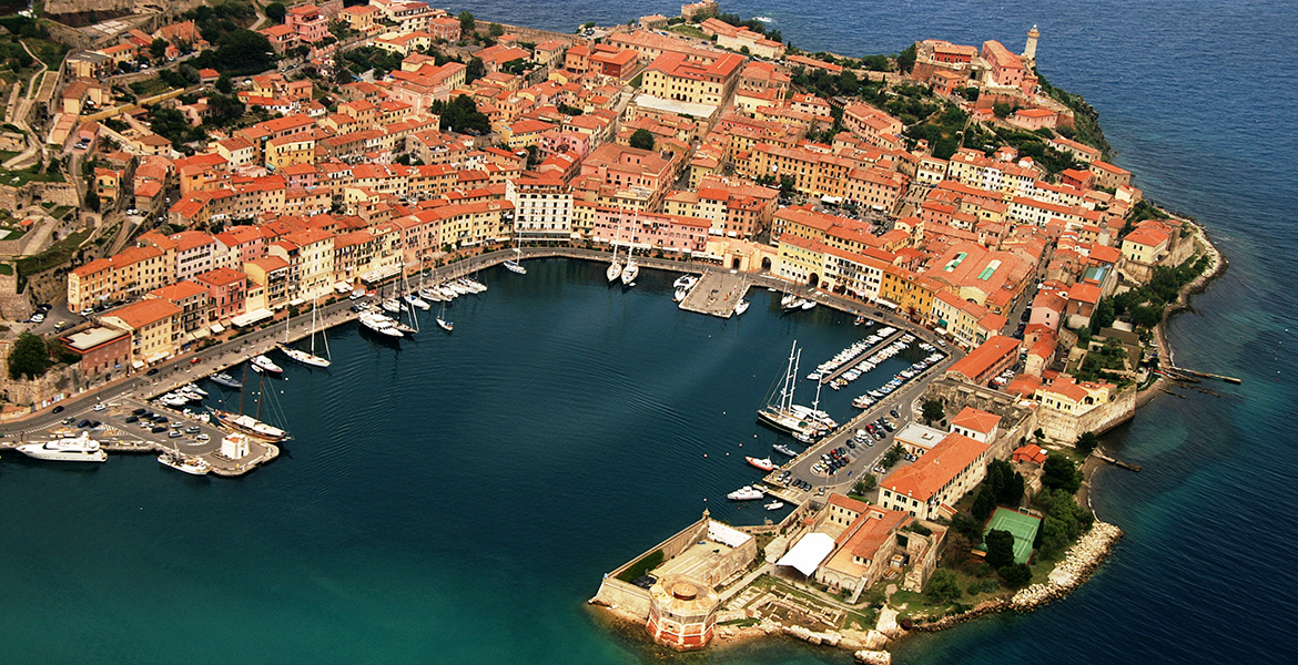 Portoferraio Elba Island - aerial photo of the Medici port