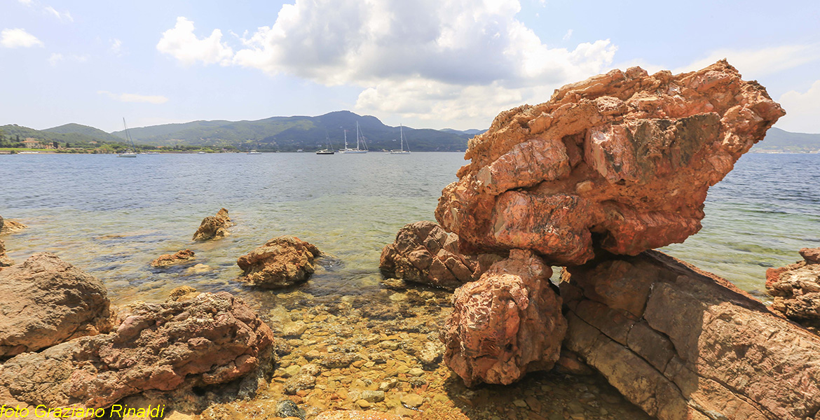 Elba Island, Ottonella beach, Italy, Ottonella, sea, Toscana, holiday, red rock, transparent water
